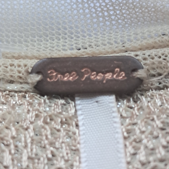 Free People Champage Dreams Gold Sequin Top Medium EUC - Picture 3 of 10